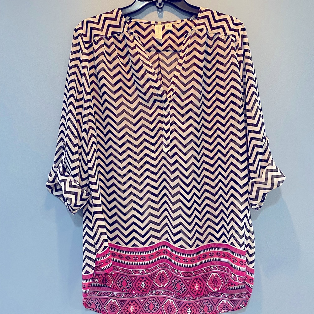 Large sheer blouse